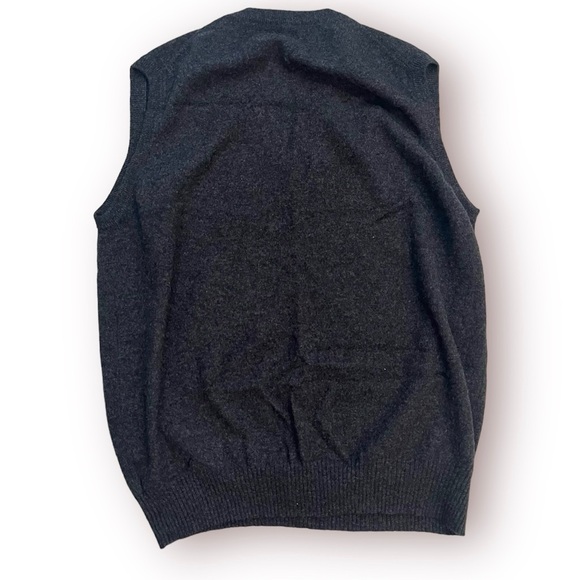Cashmere Boutique 100% Cashmere Vest Men’s Size XL Charcoal Grey V-Neck Gray - Picture 2 of 5
